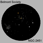 Drawing - double cluster - NGC-2451 and 2477 - 150 x 150