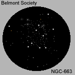 Drawing - Open cluster - NGC-663 - 150 x 150