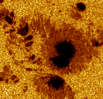 Detall d'una taca solar fotografiada per una sonda en &ograve;rbita al voltant del Sol